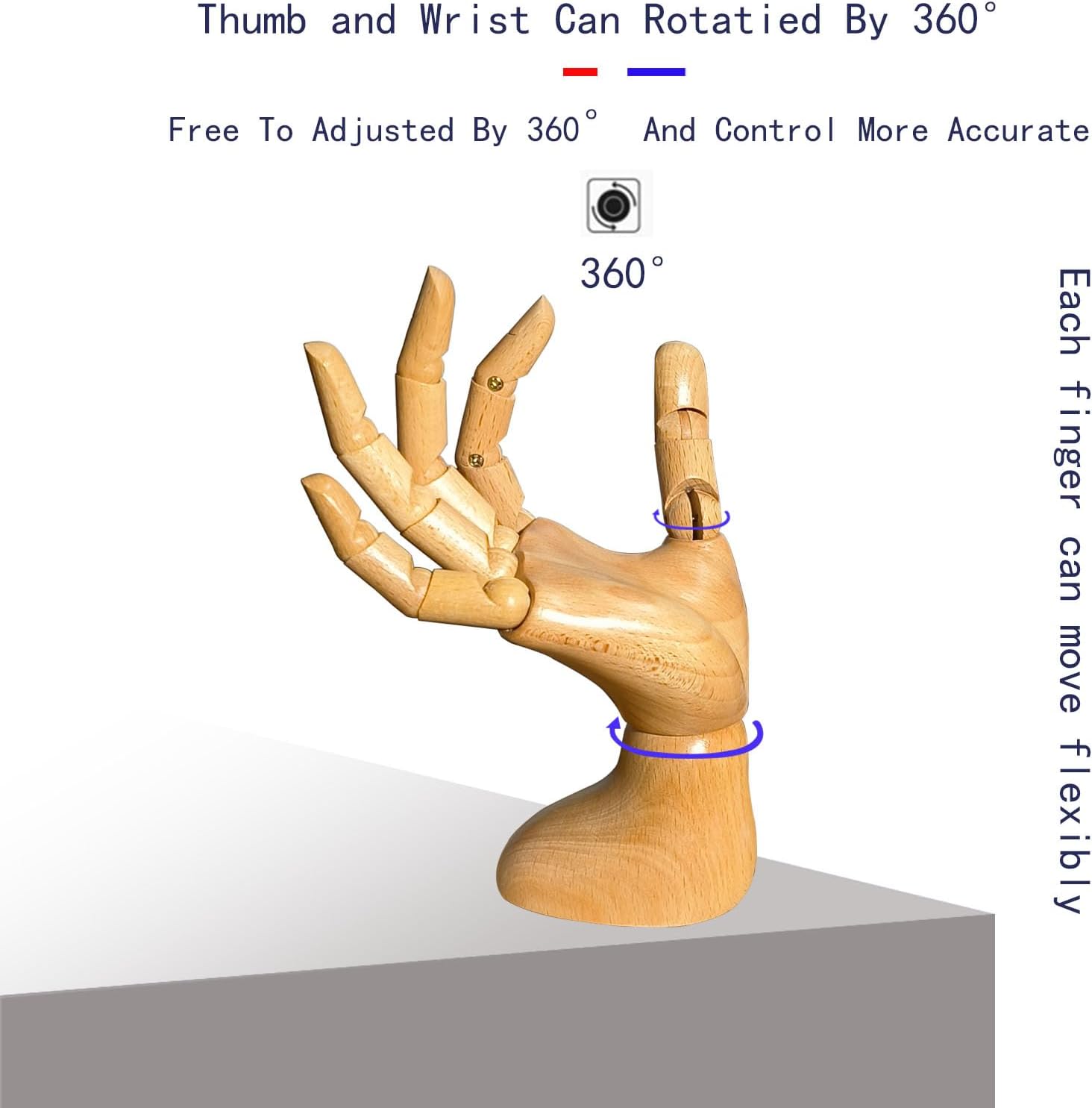 Mannequin,Mannequin Hand,Hand Model,Hand Mannequin for Nails,Drawing Mannequin,Wooden Hand,Wooden Mannequin,Wood Hand,Hand Model for Drawing,Female Hand of Right.