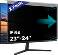 2 Pack Computer Privacy Screen Shield Compatible for 23.6/23.8/24 Inch 16:9 Widescreen Desktop Monitor - Anti Glare & Blue Light Filter - Hanging Design for Easy On/Off