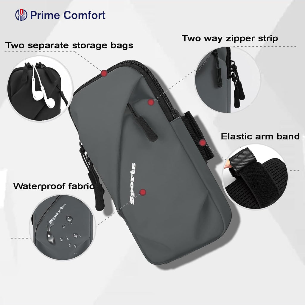 Cell Phone Armbands Running Phone Holder Armband, Shoulder Holster Phone Purse Crossbody Bag Pouch (Gray)