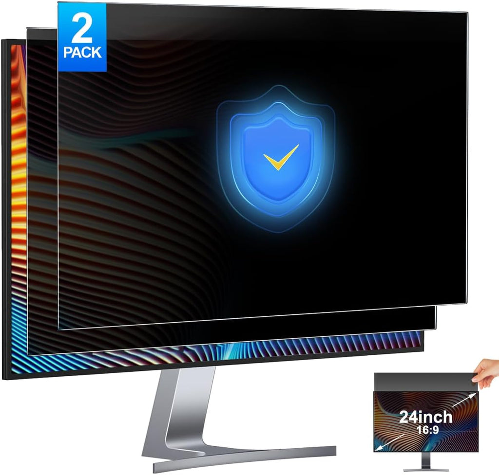 [2-Pack] 24 Inch Privacy Screen for Monitor Computer Screen Privacy Filter for 16:9 Widescreen Monitor Desktop PC Monitor Privacy Film Monitor Privacy Shield and Anti-Glare Protector