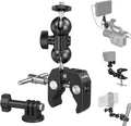 SMALLRIG Super Camera Clamp Mount, Double Ball Head Magic Arm Adapter, Fence/Desk/Tripod Mount for Monitor/Light/Camera, for Insta360, for Gopro