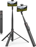 TONEOF 70" Automatic Phone Tripod with Magnetic Rechargable Remote,Selfie Stick 360° Vertical & Horizontal Rotatable,Stable for iPhone/Android(Black)