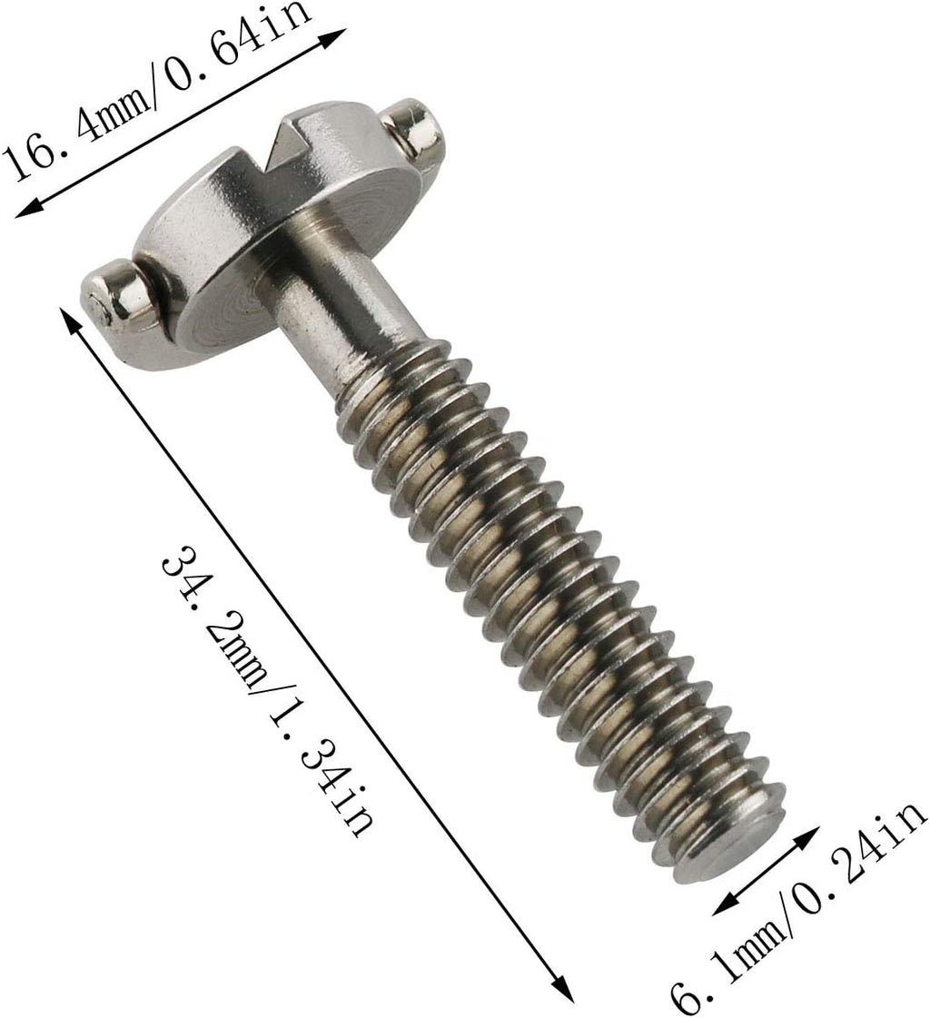E-outstanding D Ring Hinged Screw 2PCS 1/4-20 Thread D-Ring Stainless Steel Camera Fixing Screws for Camera Tripod Monopod QR Plate 30mm Length