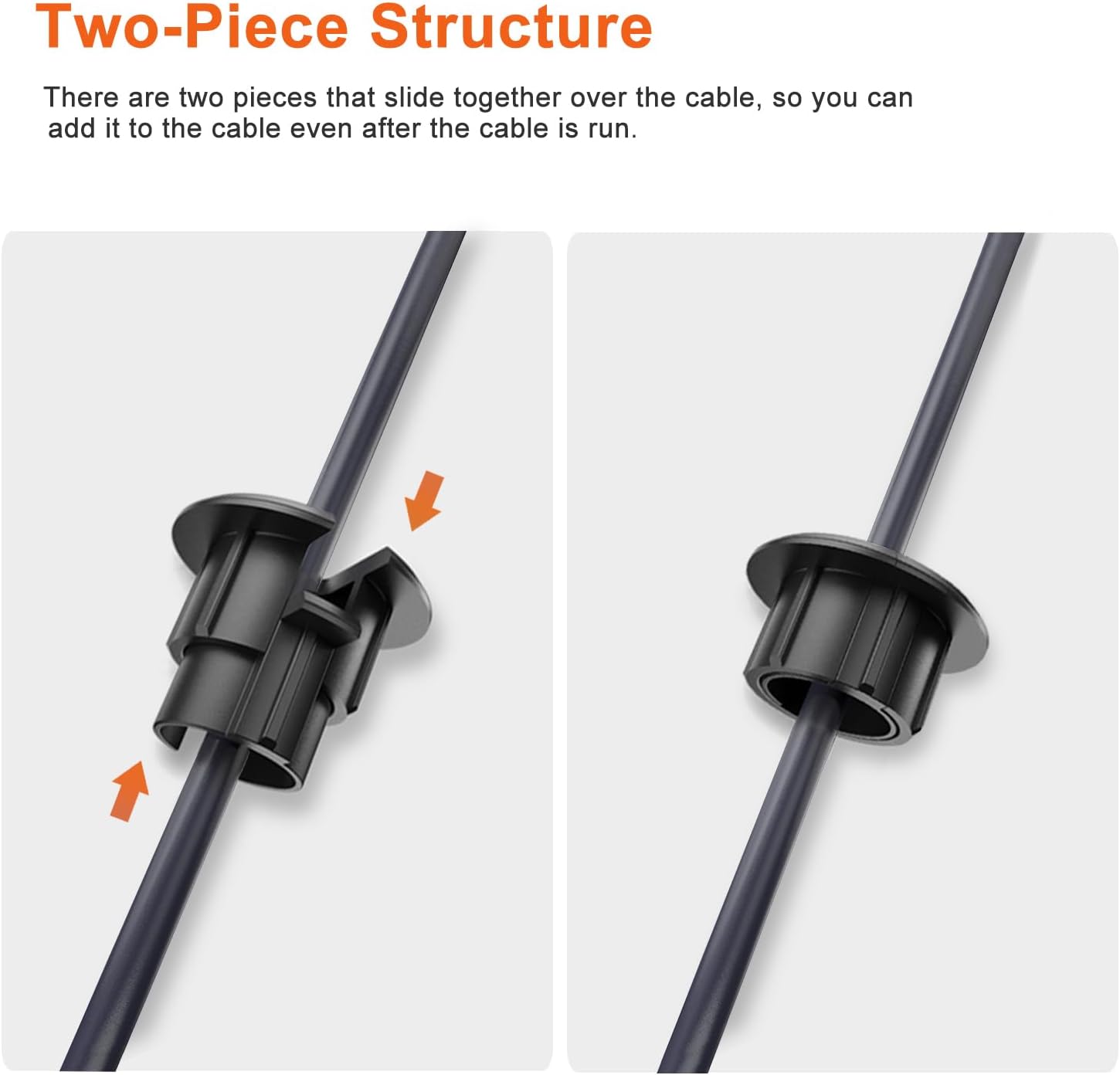 Wall Bushing Grommet for Starlink Dishy Router Ethernet adapter Cable, Starlink Cable Routing Kit Feed-Through for 1 inch Wall Hole and Furnitures Wire Hole (Black, 1 Pack)