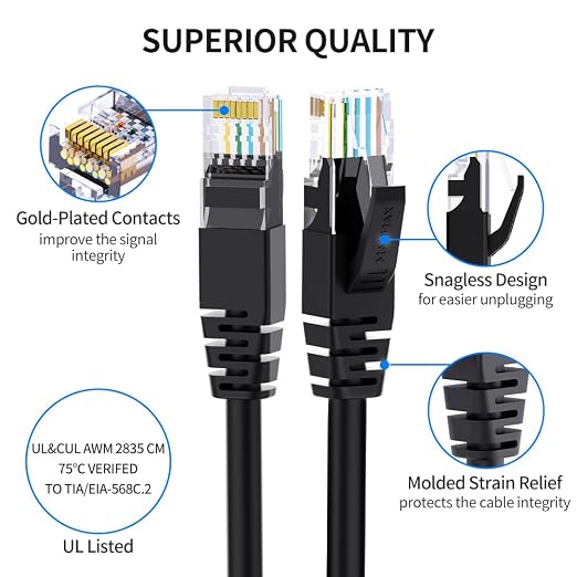 Cat6 Ethernet Cable 10 Feet 10 Pack Network RJ45 Cat6 Internet Patch Cable - Image 3