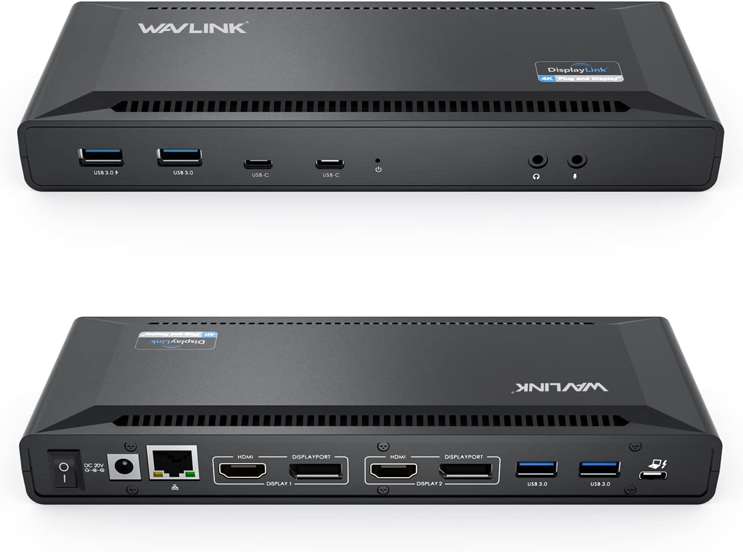 WAVLINK Universal USB C Laptop Docking Station Dual Monitors 5K/4K@60Hz with 65W Host Charging for Thunderbolt 4/3, USB-C Windows, Mac, Chrome, Ubuntu 20.04,22.04(2HDMI, 2DP, 6USB 3.0, 1Gbps Ethernet