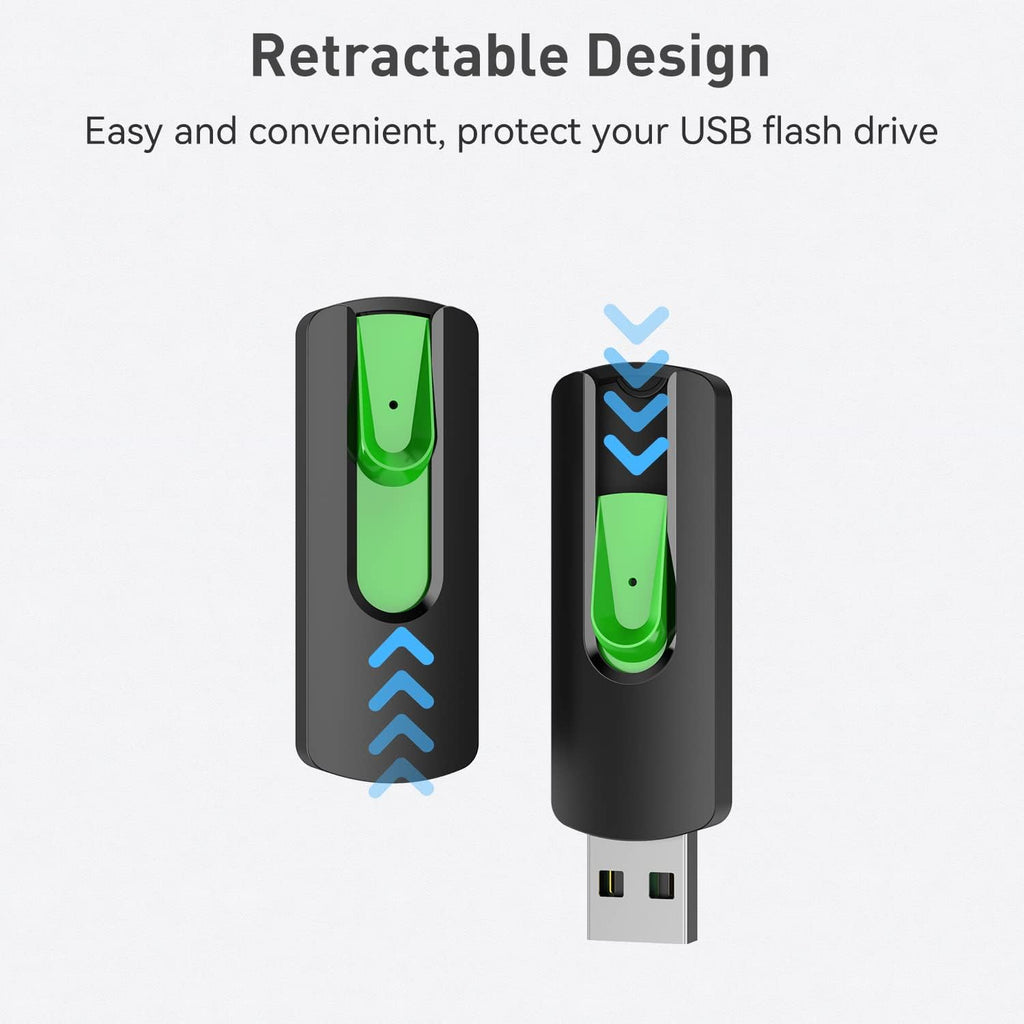Aiibe 128GB Flash Drive 10 Pack - USB 2.0 Memory Stick (Red, Green, Cyan, Yellow, Purple)