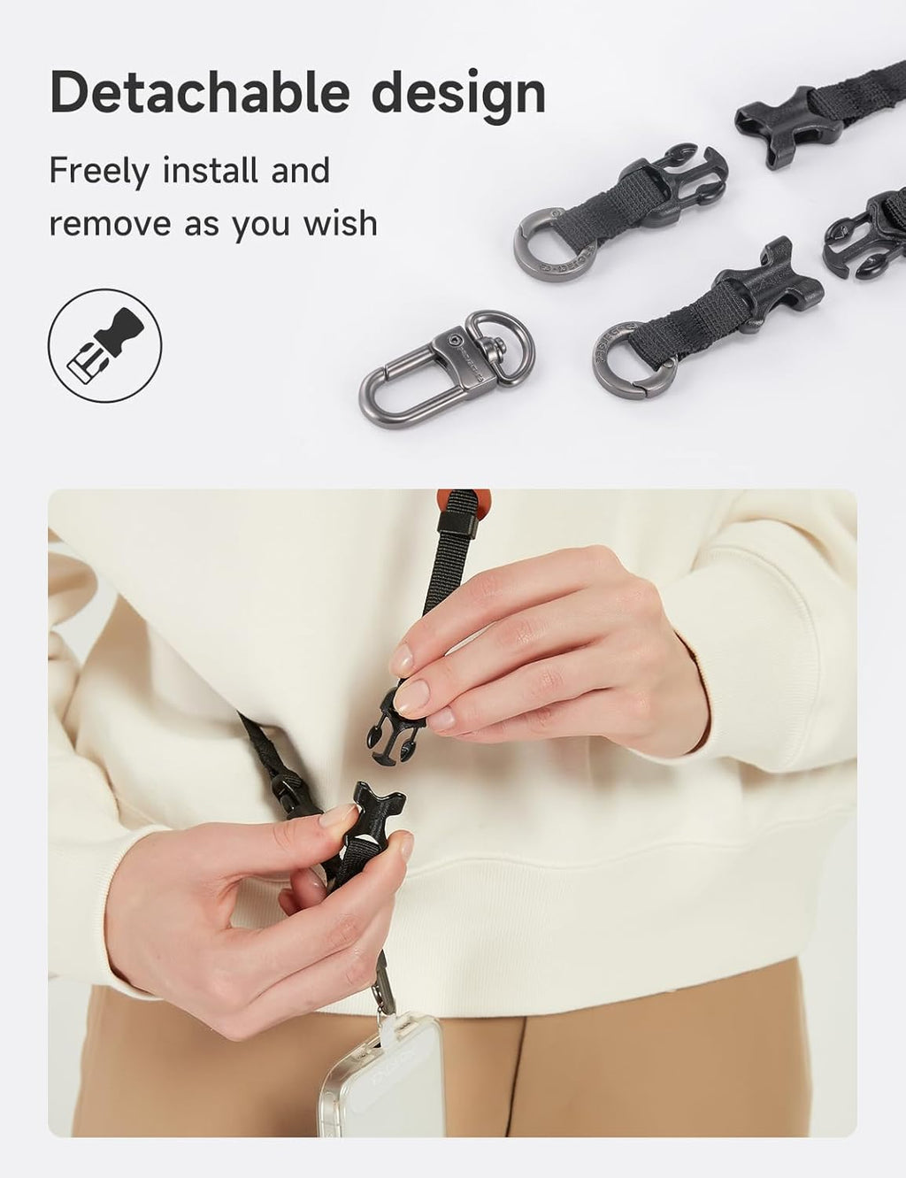 project-cb Cell Phone Strap 1,Phone Tether Tab 2,Phone Crossbody Strap,Lanyards for Around the Neck,Adjustable Phone Strap