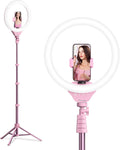 UBeesize 12'' Selfie Ring Light with 62’’ Tripod Stand for Video Recording, Live Streaming(YouTube, Instagram, TIK Tok), Compatible with Phones, Cameras and Webcams Pink