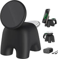 2025 Magnetic Wireless Charging Station, 15W Mag-Safe Charger Stand for iPhone 16 15 14 13 12 Pro Max, 5W for Apple Watch&Airpods, 2-in-1 Foldable Charger for Home/Office/Travel(with 30W Adapter)