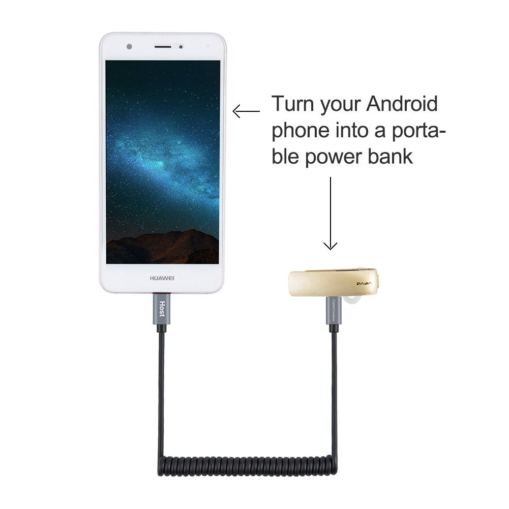 CableCreation Micro USB to Micro USB Coiled Cable 0.56ft to 4ft, Coiled Micro OTG Cable with Gold Plated Connector Aluminium Shell Works for Raspberry Pi Zero, Smart Phones, DJI Remote, Black