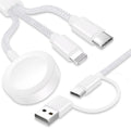 Upgraded 3 in 2 USB C Cable for Apple Watch Charger (4FT/1.2M) Travel USBC Multi Fast Charging Cord Compatible with iWatch Ultra 2/SE 2/10/9/8/7-1, iPhone 16 Pro Max Plus/15/14/13/12/11, iPad, AirPods