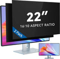 IPROKKO [2-Pack] 22 Inch Computer Privacy Screen Filter for 16:10 Widescreen Monitor, Removable 22in Anti Blue Light Glare Privacy Shield, Anti Spy Security Protector for Hp Dell Asus Acer Samsung