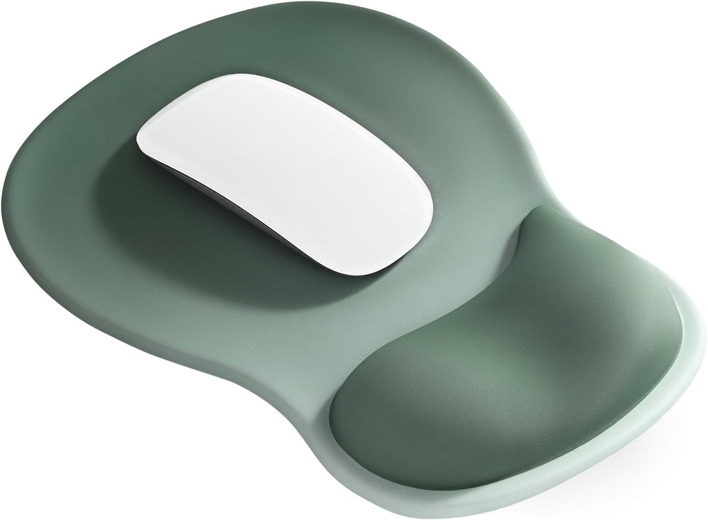 EooCoo Ergonomic Mouse Pad with Gel Wrist Rest Support Middle Concave Design, Relieve Wrist Pain Mousepad, Non-Slip Base for Laptop, Computer, Office Desk Accessories, Carpal Tunnel Syndrome