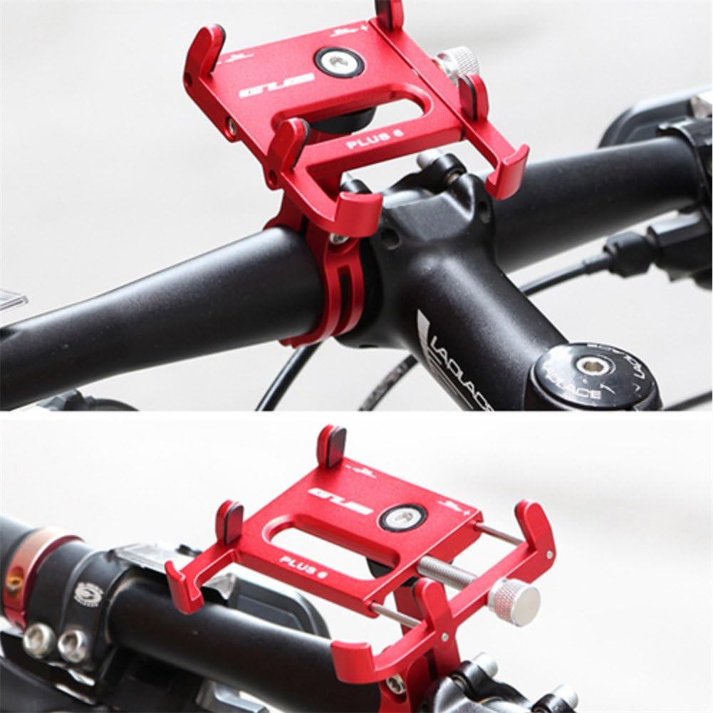 GUB Bicycle & Motorcycle Phone Mount - Aluminum Bike Phone Holder with 360°Rotation Adjustable Handlebar Phone Holder Compatible with iPhone Xs XR 8 Plus,Compatible with Samsung S9/S8 (Plus 6 Gray)