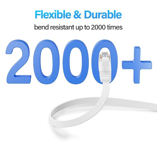 Cat 6 Flat Ethernet Cable 75 FT, UTP 10Gbps High-Speed Cat6 Ethernet Cable - Image 4
