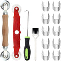 Window Screen Repair Kit Mesh Screen Spline Roller Repair Tools Kit with Screen Installer Clips, Metal and Plastic Spline Fixing Tool Kit for Window Screen