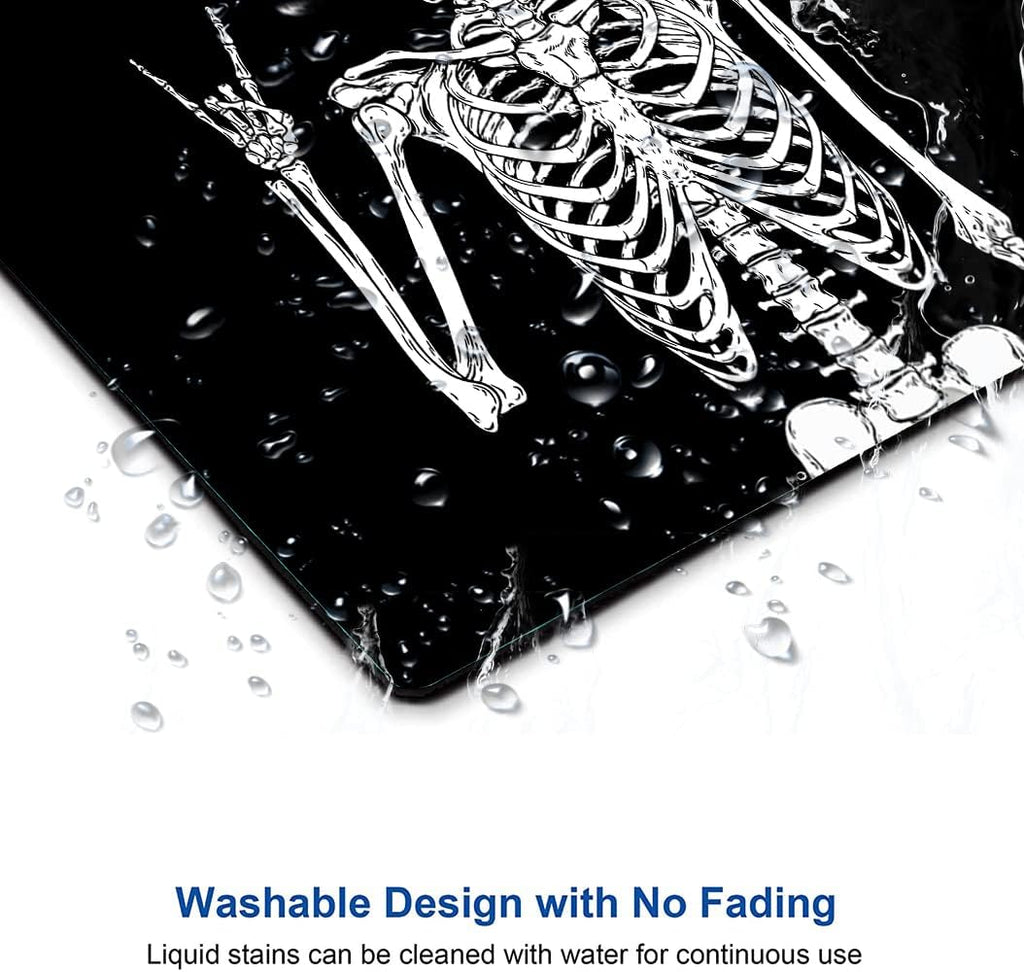 IMAYONDIA Black Human Skeleton Mouse Pad - Square Waterproof Non-Slip Rubber Base MousePads for Computer Laptop
