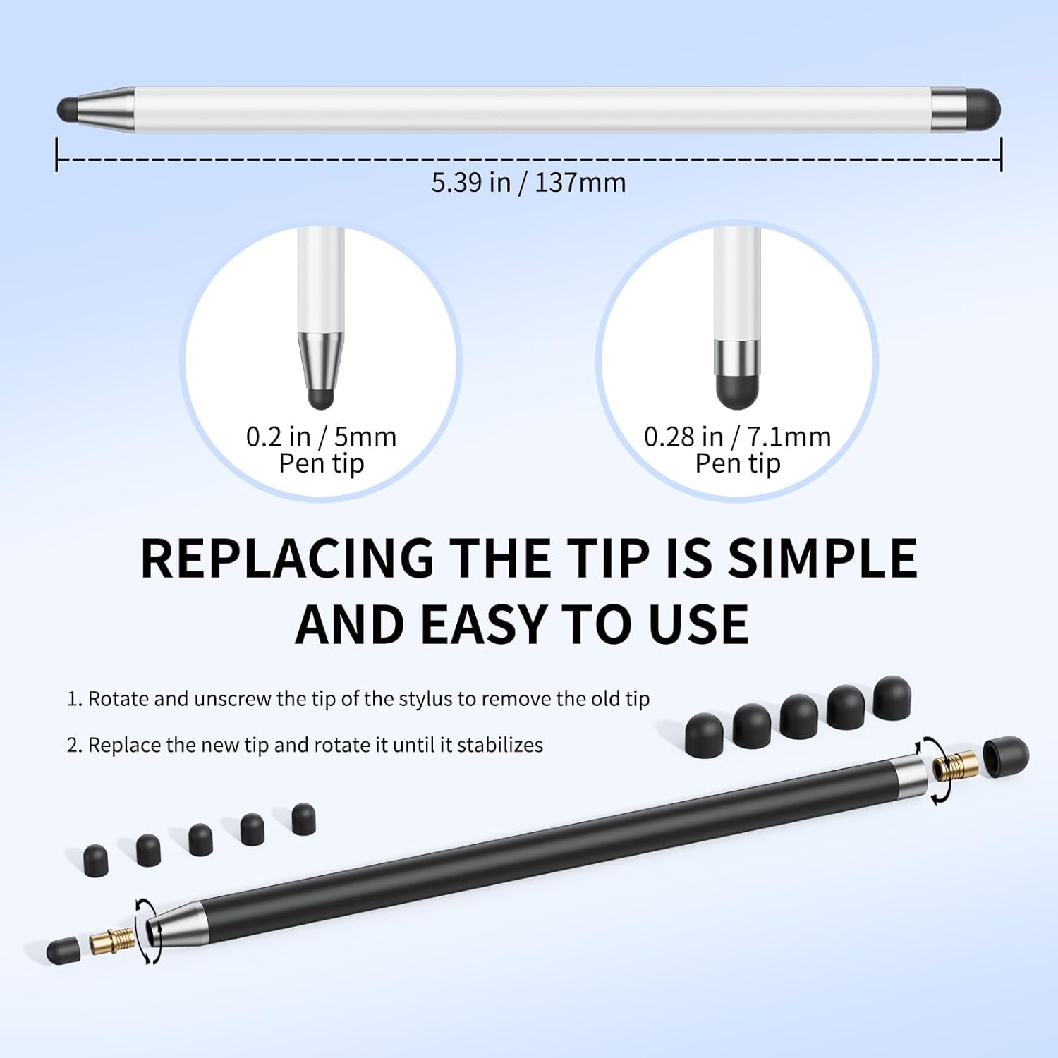 Stylus (10Pcs), Stylus Pen for Touchscreen, High Precision and Sensitivity Stylus Pen for Android Smartphone and Tablets, Compatible with All Capacitive Touch Screen (Rose Gold)