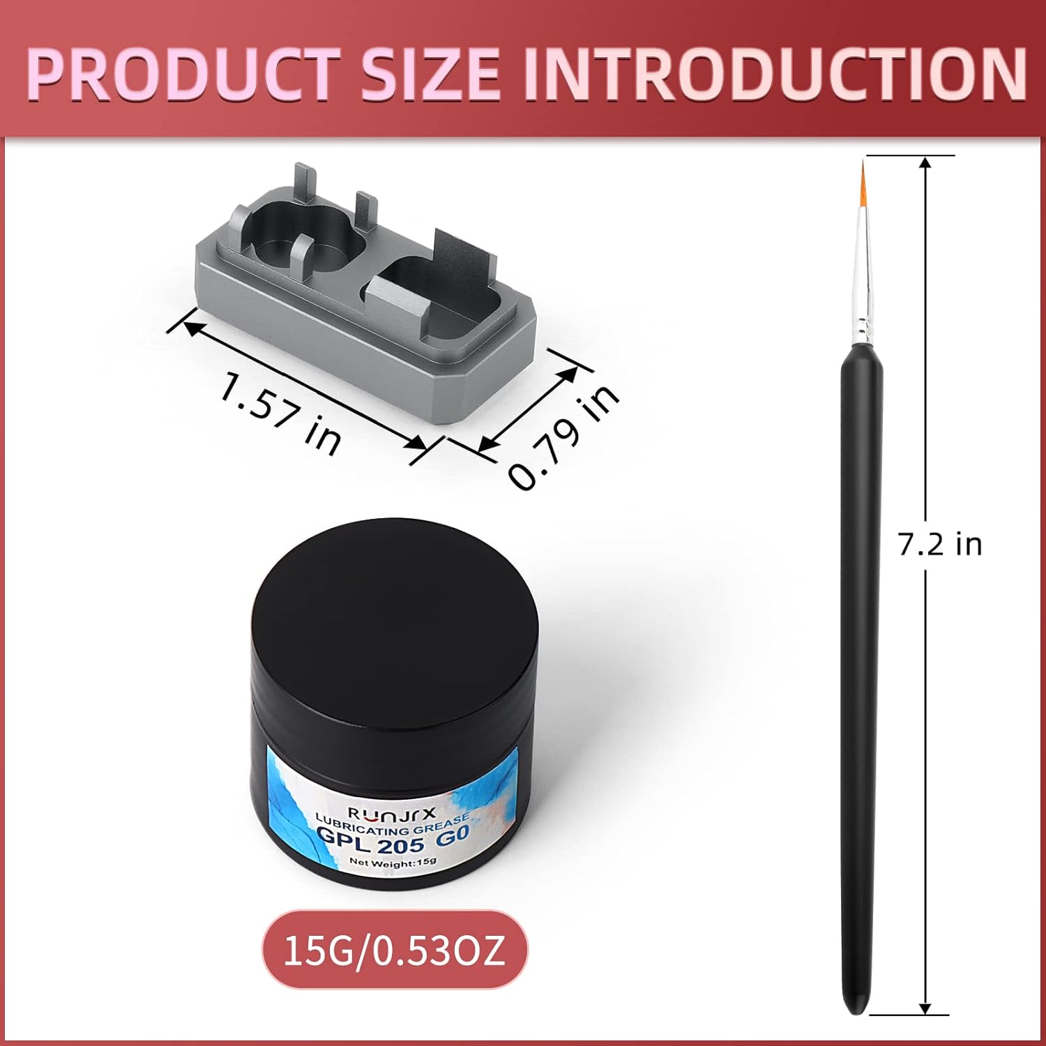 YIMAGUJRX RUNJRX Switch Lube Kit GPL 205G0 0.53oz/15g, Switch Opener for MX Cherry Akko Panda Kailh Switch,Lube Brush for Keyboard Switches