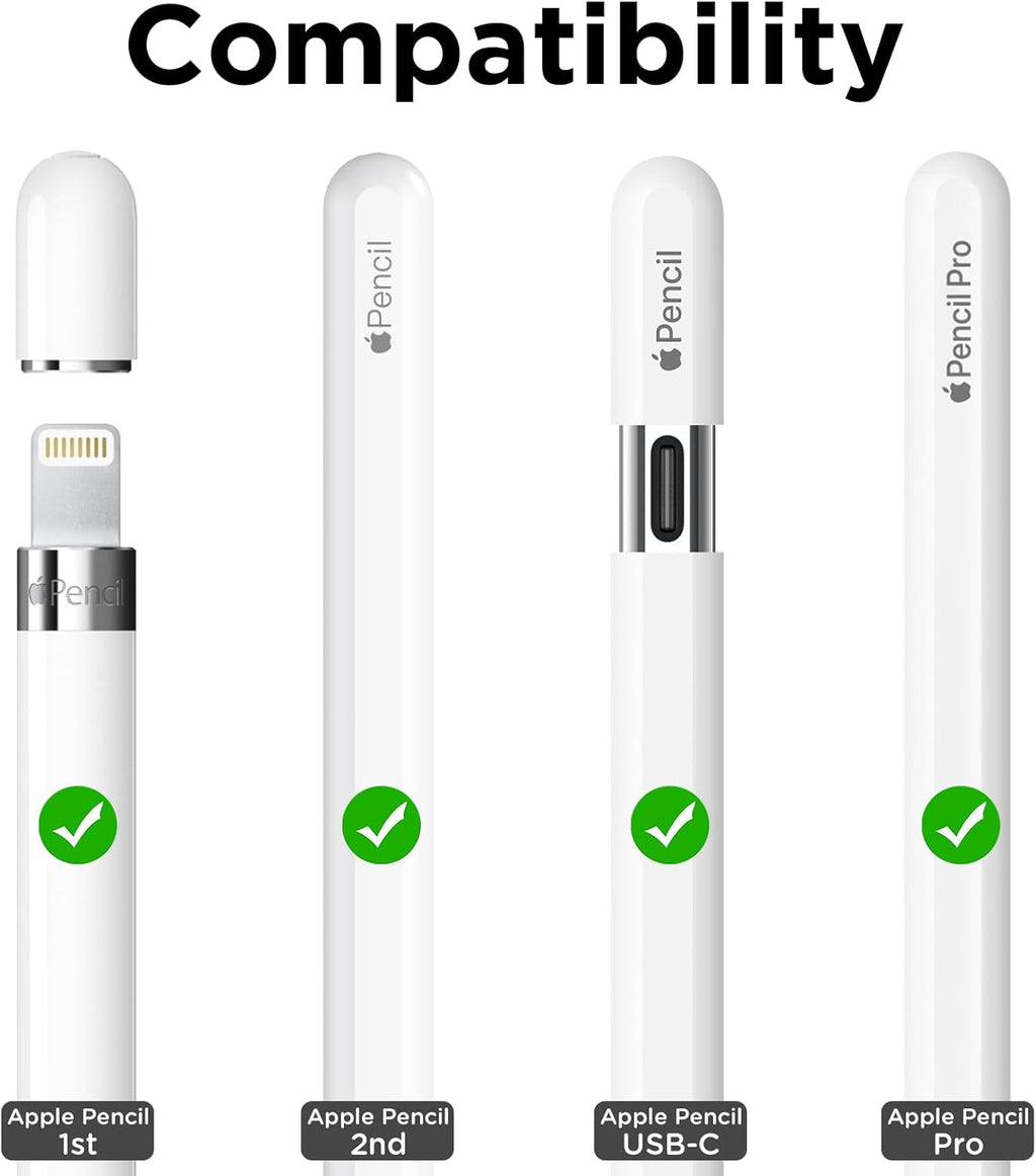 8 Pack Fine Point Replacement Tips Compatible with Apple Pencil 2nd Generation, Apple Pencil 1st Generation, Apple Pencil USB-C & Apple Pencil Pro Colorful iPencil Nibs (Pink+Blue+ Clear +White)