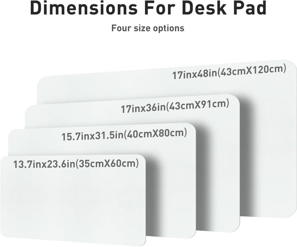 Aothia Leather Desk Pad Protector, Office Desk Mat, Large Mouse Pad, Non-Slip PU Leather Desk Blotter, Laptop Desk Pad, Waterproof Desk Writing Pad for Office and Home (48"x17", Barely Grey)