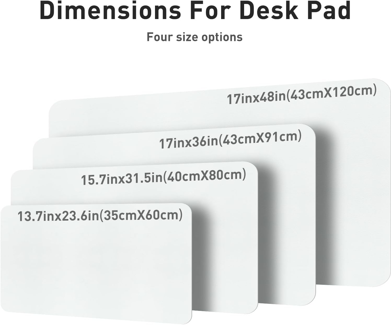 Aothia Leather Desk Pad Protector, Office Desk Mat, Large Mouse Pad, Non-Slip PU Leather Desk Blotter, Laptop Desk Pad, Waterproof Desk Writing Pad for Office and Home (48"x17", Barely Grey)