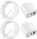 iPhone Charger Fast Charging Block,Dual Port Fast Apple iPhone Charger [Apple MFi Certified]2Pack 20W Quick Double iPhone Wall Charger,6FT USBC to Lightning Cable For iPhone 14 ProMax/13/12/SE/Airpods