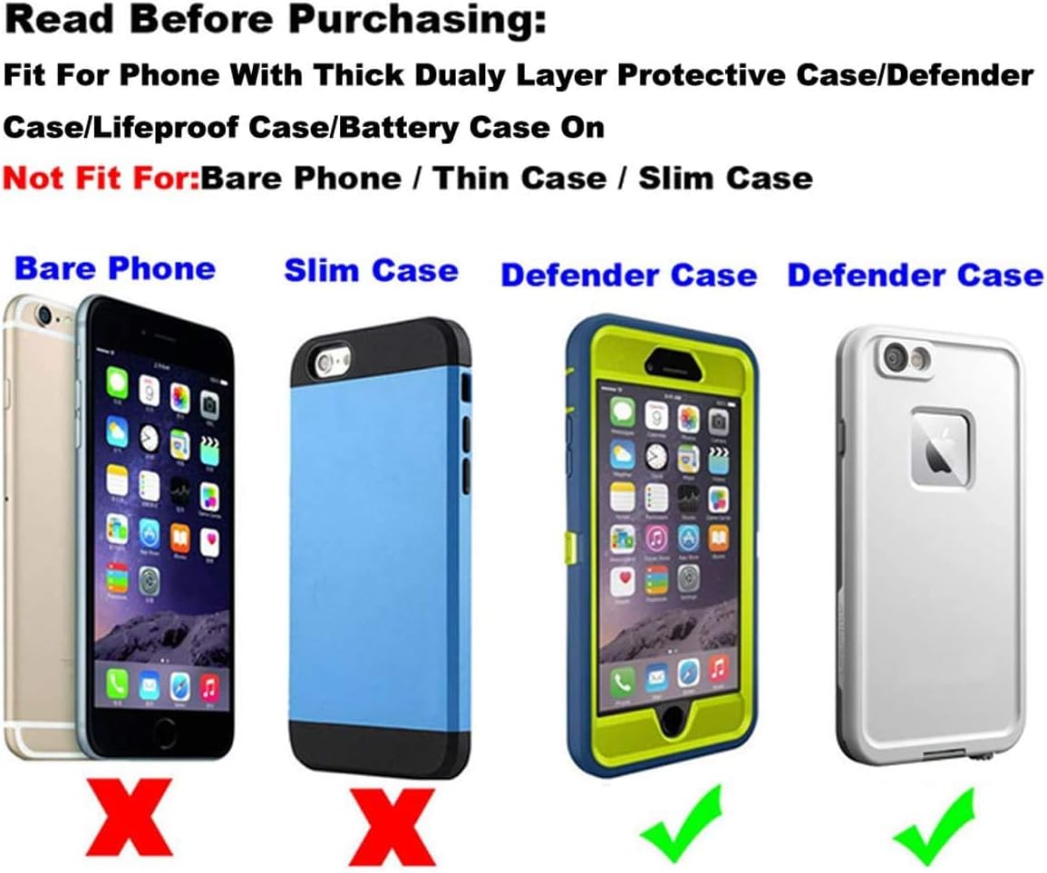 Fit for iPhone 13 Mini 12 Mini iPhone SE 2020 iPhone 8 7 6S 6 Belt Holster Premium Leather with Belt Clip Loop Fit with Defender Case Protective Armor Battery Case On