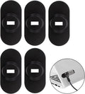 5Pack Anti Theft Self-Adhesive Security Plate with Slot for Cables to Lock Down Laptops, Mac Book, Tablets, iPad, or Other Computer (Black)