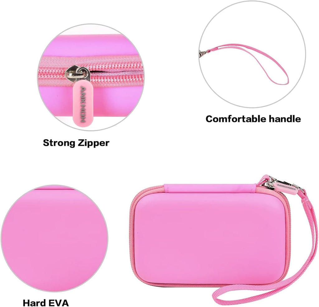 Travel Case for UCOMX for Nano/for Iseyyox/for LISEN/for RTOPS 3 in 1 Wireless Charger, Foldable Magnetic Charging Station Storage Holder Bag for Fast Charge Pad Cable and Adapter, Pink-Box Only