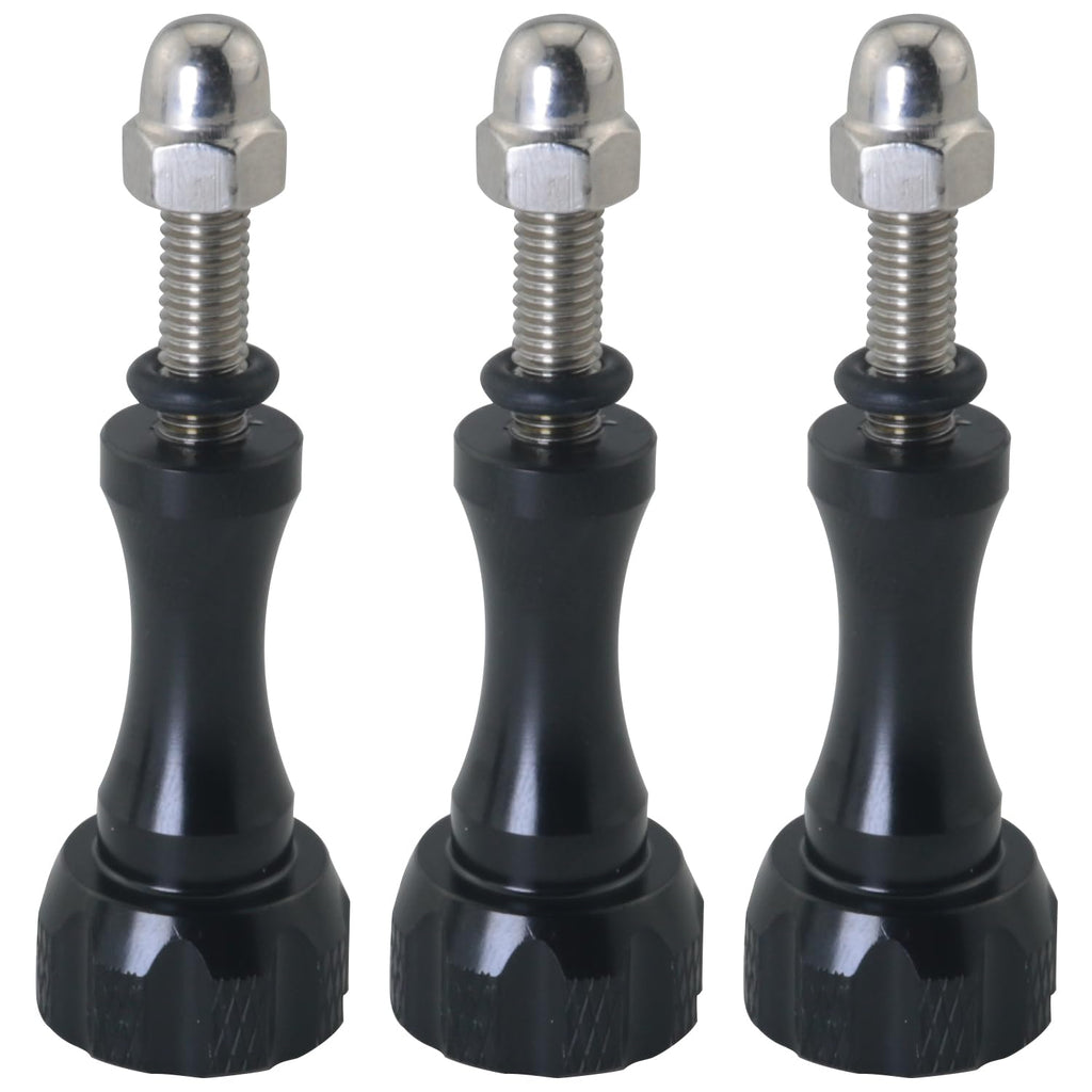 3PCS Black Aluminium Alloy Hand Tightened Screws Length 19.6mm Universal Action Camera Accessories Adapter Screw for Connecting Tripods Selfie Sticks Fill Light