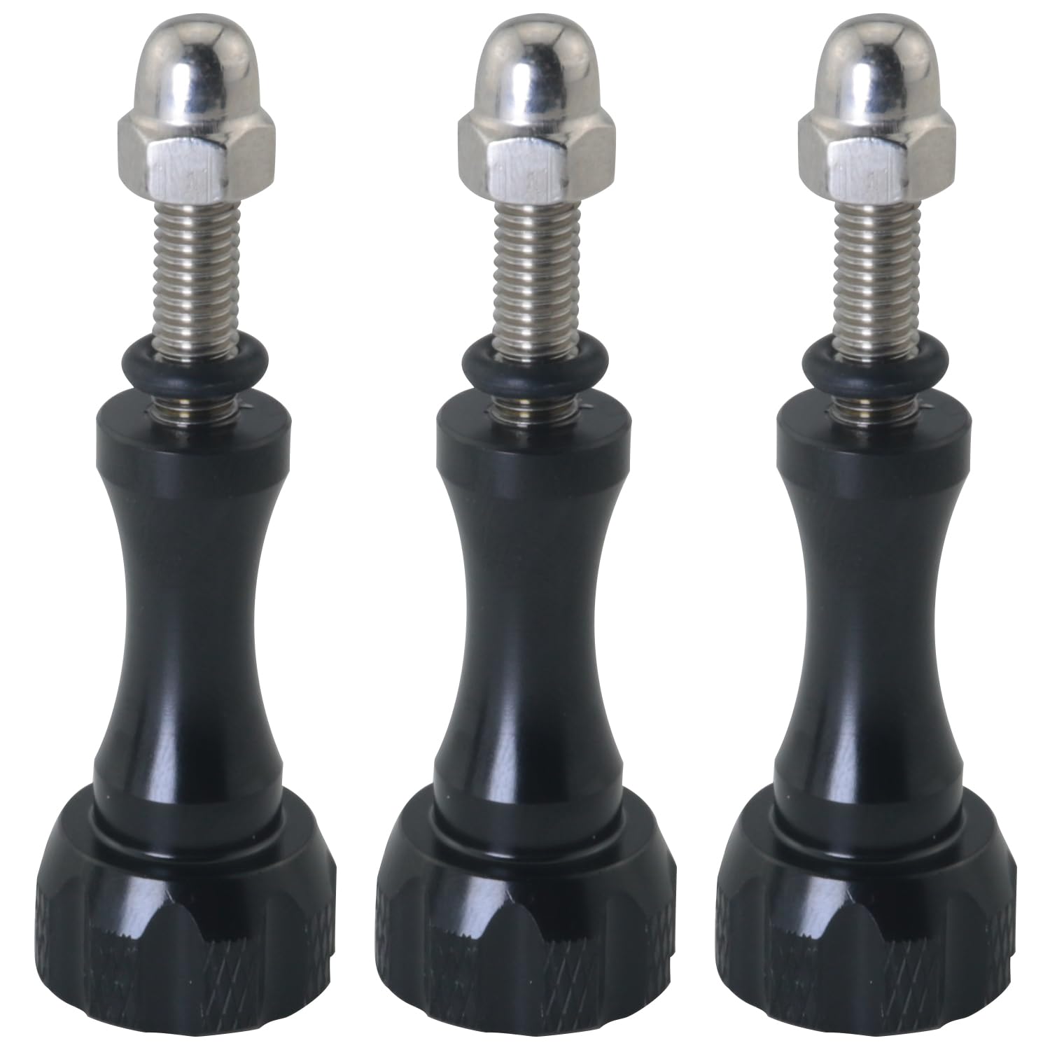 3PCS Black Aluminium Alloy Hand Tightened Screws Length 19.6mm Universal Action Camera Accessories Adapter Screw for Connecting Tripods Selfie Sticks Fill Light