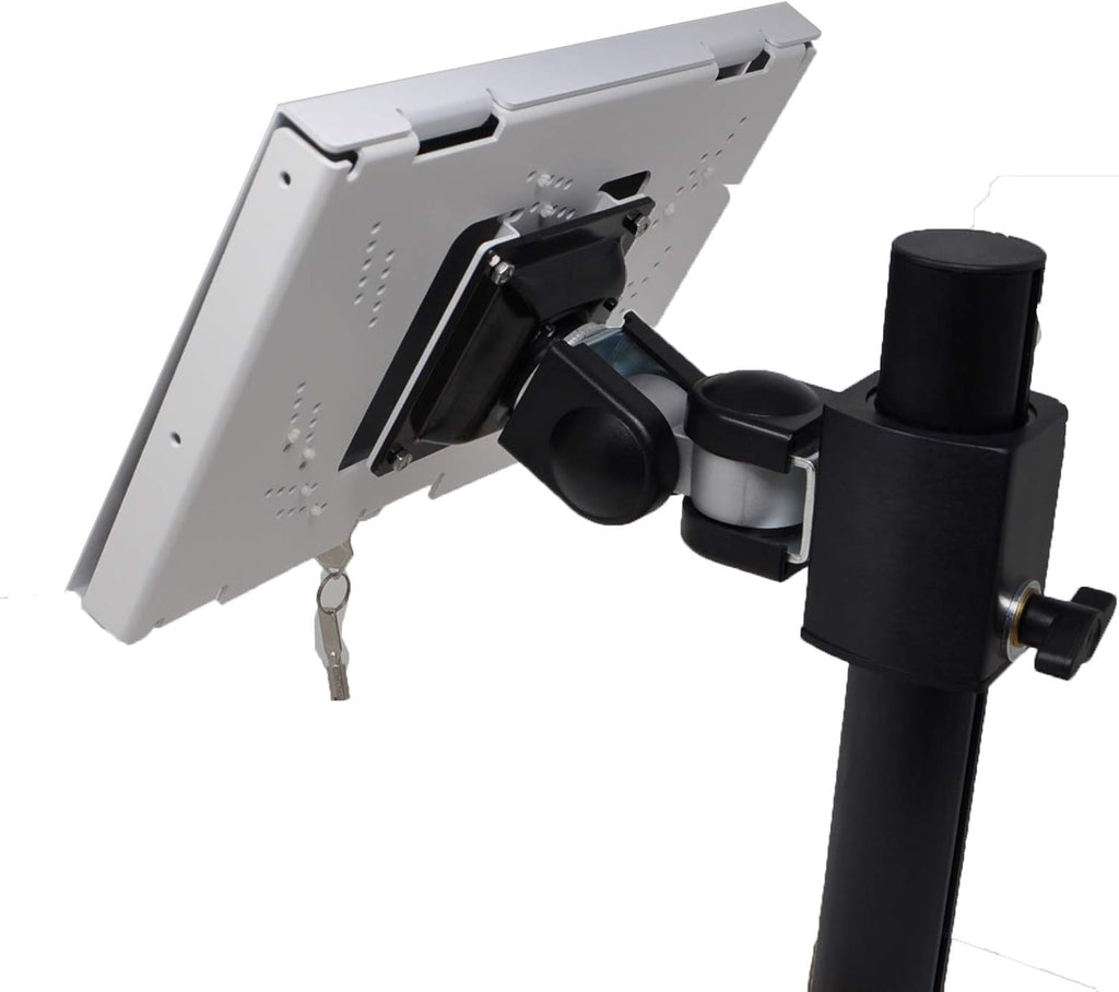 TABcare Locking Security Metal Case for iPad Mini Used as Kiosk, POS, Store, Show Display (White, iPad Mini 4/5)