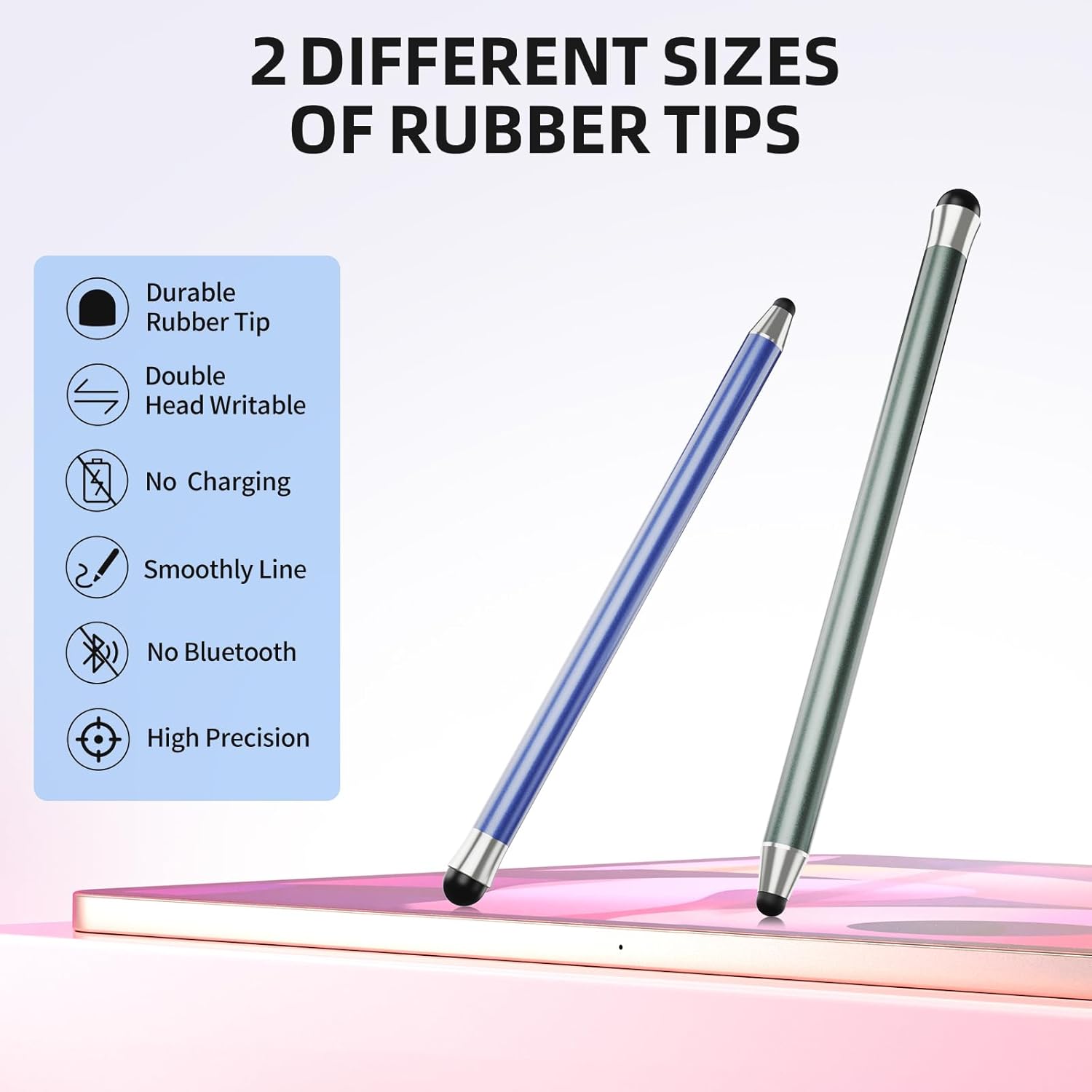 Stylus Pen for Touchscreen 10Pcs, 2-in-1 High Sensitivity & Precision Stylists pens, Stylus Pen for iPad/iPhone/Samsung/Android Tablets and Universal Capacitive Touch Screen (Black)