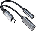 USB Type C to 3.5mm Headphone and Charger Adapter,2 in 1 USB C to Aux Audio Jack Hi-Res DAC with Charging for Earphones,Compatible with Samsung Galaxy S25/S24/S23/S22+ (USB-3.5MM, 1Pack)
