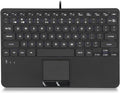 Perixx PERIBOARD-425 US Wired Mini USB Keyboard with Touchpad, X Type Scissor Keys, White Backlit, 2 USB Hubs, Compact 11.18x7.17x1.1 Inches, US English