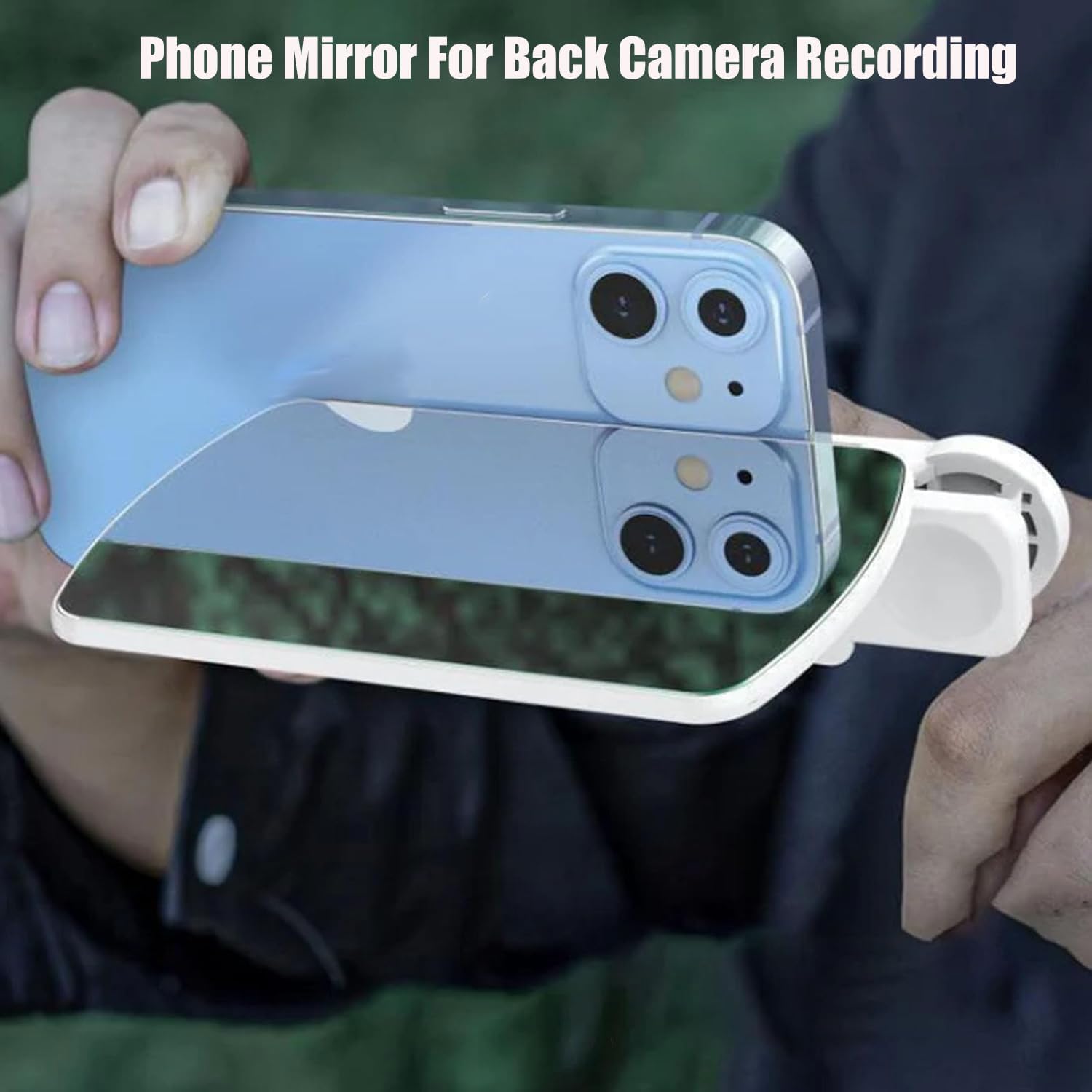 Mirror Effect Lens - Capture Stunning Reflections Instantly,Camera Mirror Reflection Clip for Back Camera Recording, Adjustable Hd Glass Phone Shooting Reflection Mirror (White)