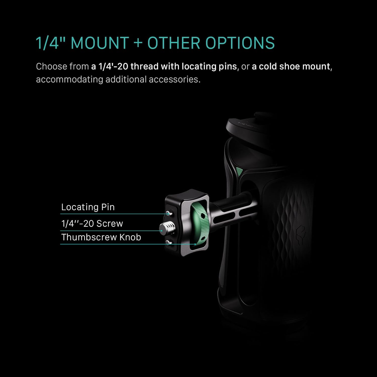 Tilta Xeno Side Handle for Filmmakers & Cameras - Titanium Gray | Secure Connection & Helps Prevent Rotation | Adjustable Height | Textured Silicone Grip | Easy Assembly (1/4″-20 w/Locating Pins)