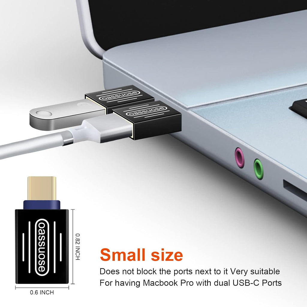 4-Pack USB C to USB Adapter(Gold-Plated),Thunderbolt 3 Male to USB 3.0 Female OTG Adapter for MacBook Pro,iMac,iPad Pro,Pixelbook,Chromebook,Microsoft Surface Go and Other Type C Device(Black)