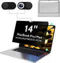 Privacy Screen for MacBook Pro 14 Inch M1/M2/M3/M4(2021-2024)-A2918 A2992 A2442 A2779,Anti Blue Light Glare Filter Removable Computer Protector, Monitor Shield Laptop Film With Camera Cover