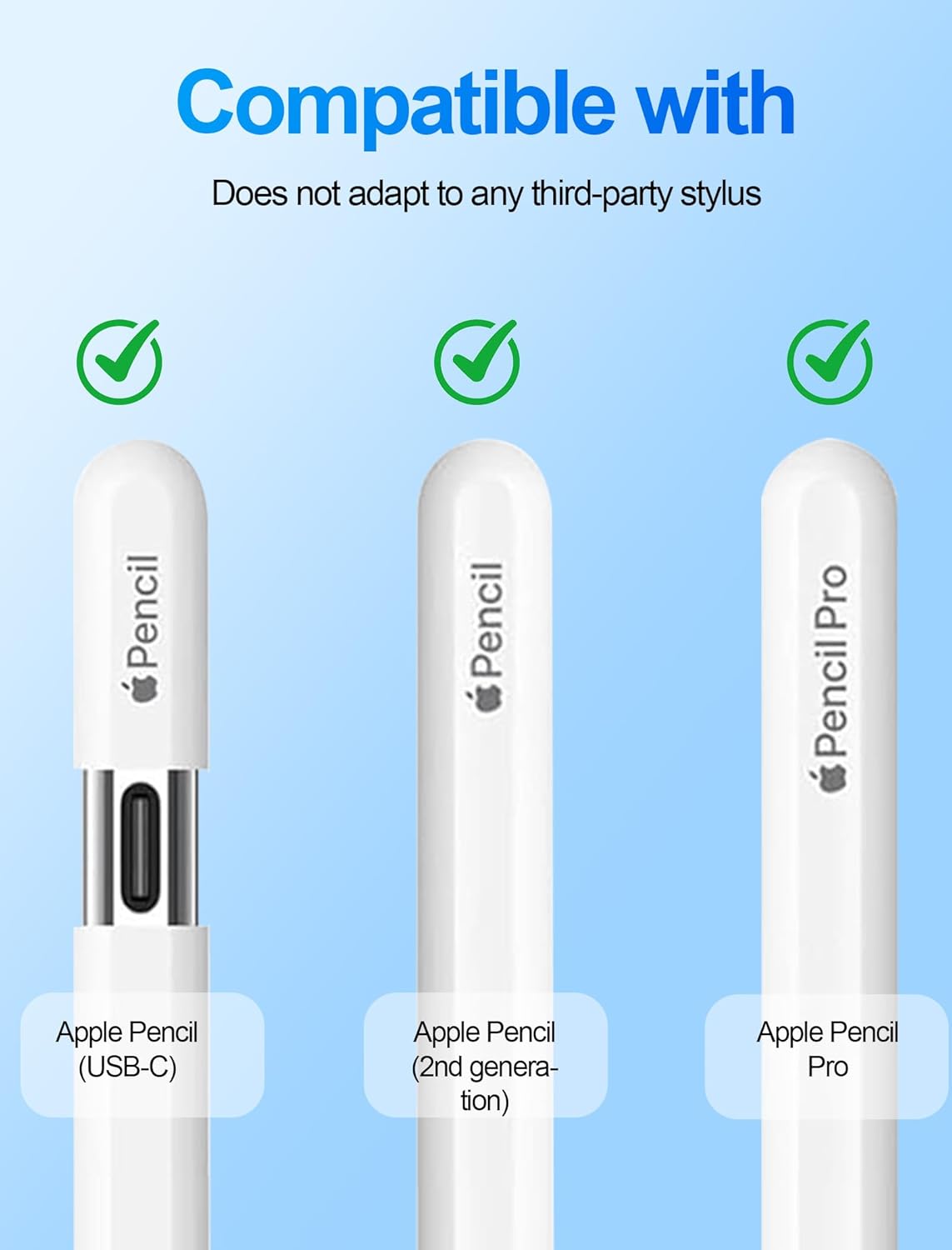 Replacement Tips for Apple Pencil Accessories - 4 Pack Mix Replacement Pencil Tips for Apple Pencil 2nd/ 1st Gen/USB-C/Pencil Pro