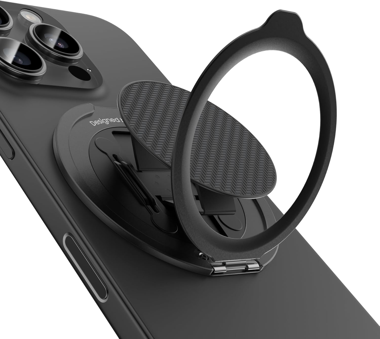 BENKS ArmorPop Magnetic Phone Grip & Stand for MagSafe, 360° Rotation Adjustable Phone Ring Holder for iPhone 17/16/15/14/13/12 Series, Durable Kevlar Design