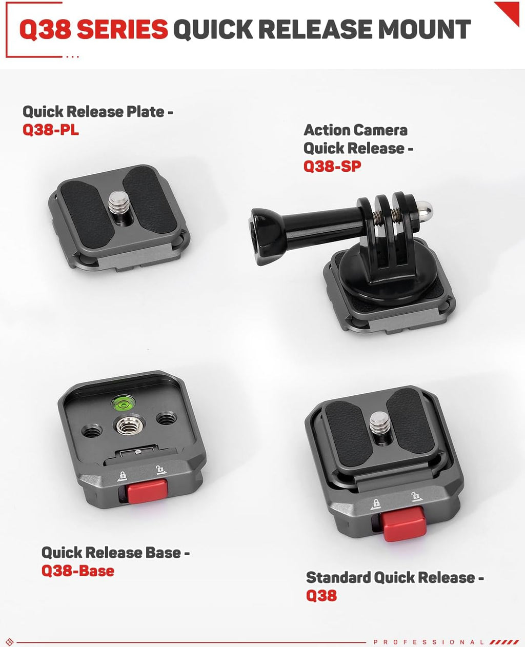 IFOOTAGE Q38-BASE Quick Release Base for Tripod/Monopod/Slider with 3/8" Thread
