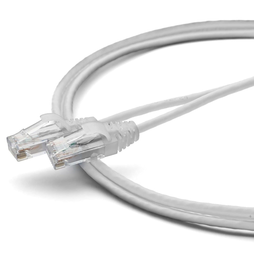 TRUECABLE Cat6 Component Rated Patch Cable, Unshielded (U/UTP), 7ft, White, 28AWG Solid Copper, Snagless 10G High-Speed Ethernet Cable, PoE++ 4PPoE 100W, UL Listed, RoHS-3, 1 Pack