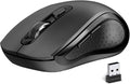 Wireless Mouse Ergonomic, Side Buttons Mouse, 2400 DPI, Silent and Anti Slip Roller Cordless Mice, 2.4Ghz with USB Receiver, 6 Buttons, Suitable for Laptop PC Chromebook and Windows 11/10/7 - Black