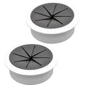 Desk Grommet 2-1/16" (53 mm), Desk Hole Cover for Cables White and Black, Cable Grommet ABS Plastic, Desk Hole Grommet for Office and Home Table Cable, Flexible Cable Cord Organizer-2 Pcs