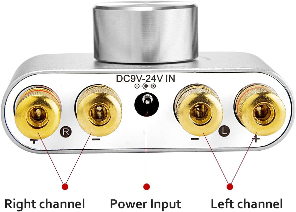 Facmogu F900S 160W Bluetooth 5.0 Mini Amplifier, 80Wx2 2.0CH Audio Power Amplifier, Hi-Fi Stereo Sound Digital Amp Wireless Speaker Amp Receiver w/AUX/USB/BT Input & 12V 5A Power Adapter - Silver