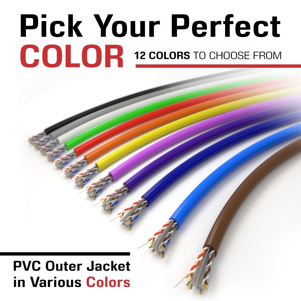 Dripstone CAT6 Ethernet Cable 1000ft Bulk Network LAN Wire 23AWG Solid CCA UTP 550MHz High-Speed Internet Cable Gaming, Streaming, Office, Home Use, Pull Box, CAT 6 Bulk, Stable Connectivity - Blue