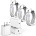 10FT Fast Charging Cord for iPhone 16 15,3Pack Extra Long 10Foot USB C to Type C Charger Cable 20W USB C Charger Block Cube Super Quick Charging for iPhone 16 15 Pro/Plus/Pro/Pro Max,iPad Pro/Air/Mini
